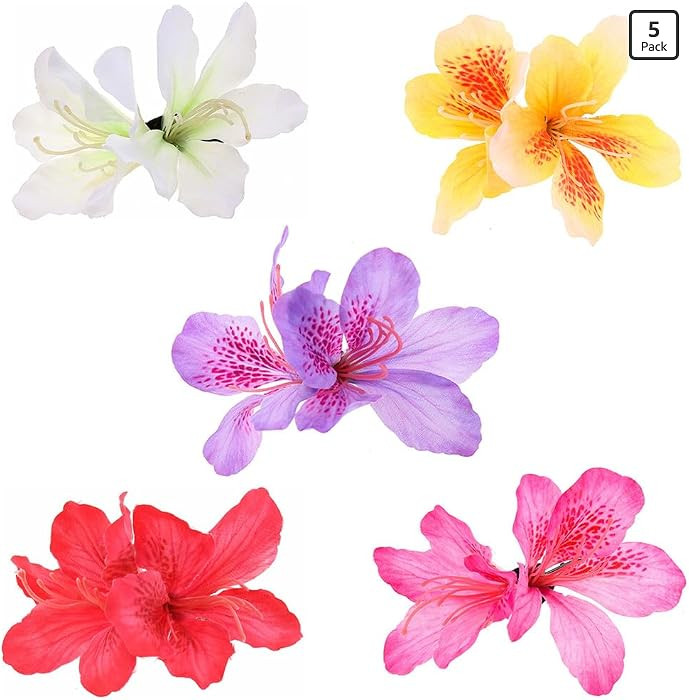 ALIMITOPIA Flower Hair Clip Bohemia Hawaiian Fabric Artificial Azalea Flower Alligator Hair Clip ... | Amazon (US)