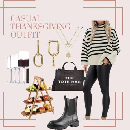 Thanksgiving outfit / sweaters / fall outfit / cheeseboard / striped sweater / boots 

#LTKover40 #LTKHoliday #LTKSeasonal