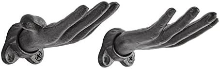 Danya B. "Palms Up Dark Brown Cast Iron Wall Mount Hook Set (Set of 2), Entryway Hooks or Unique ... | Amazon (US)