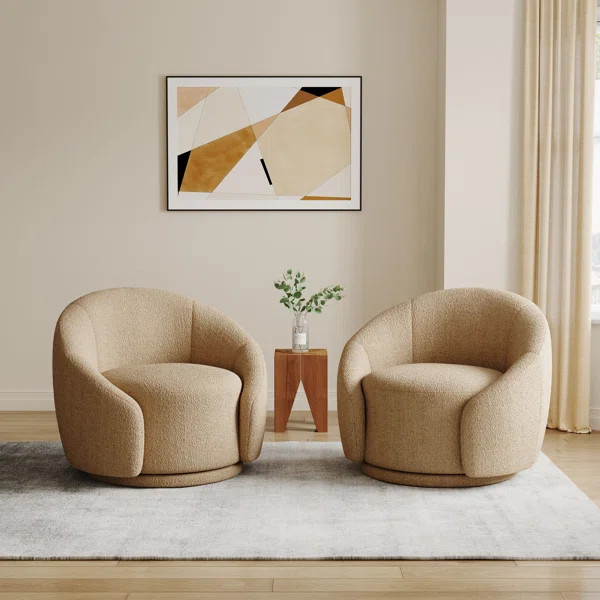 Aunna Upholstered Swivel Barrel Chair | Wayfair North America