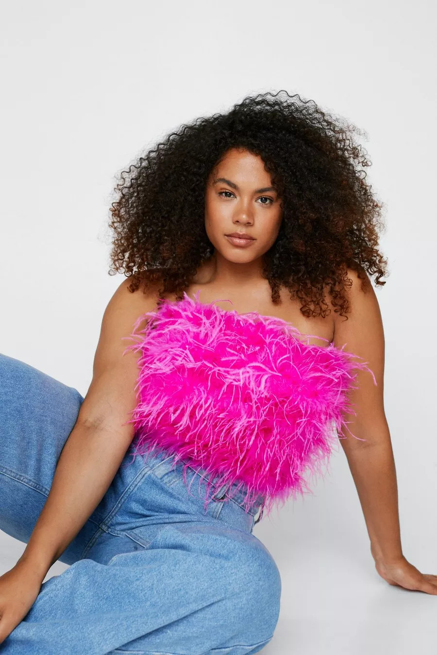 Plus Size Feather Bandeau Top | Nasty Gal (US)