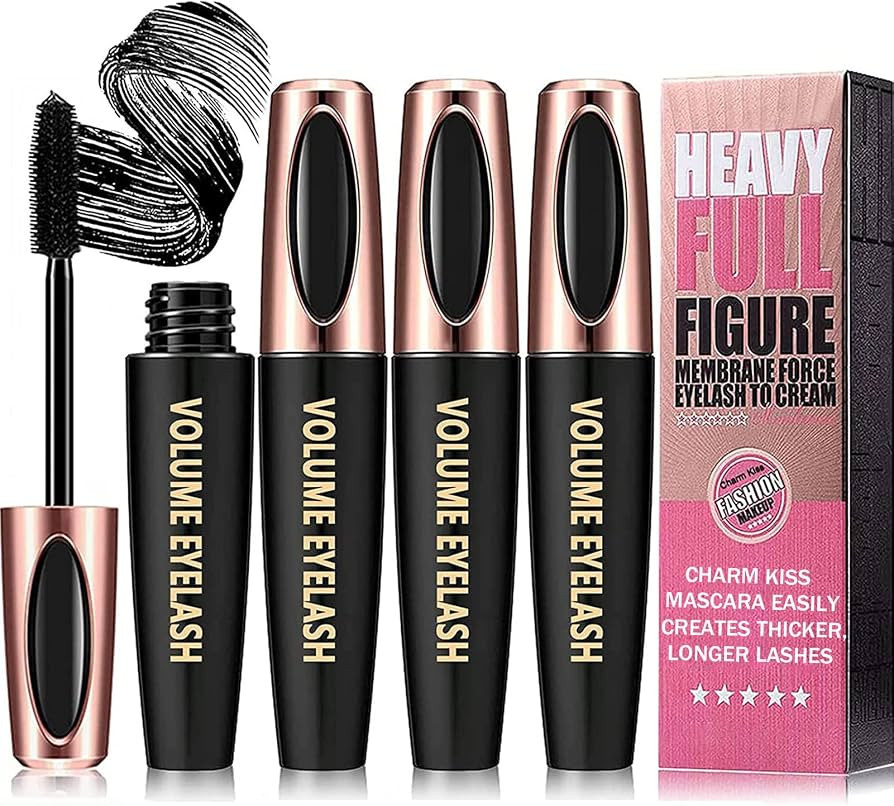 3 Pack 4D Silk Fiber Lash Mascara, Waterproof Smudge-proof Thickening Mascara Black Thickening Le... | Amazon (US)