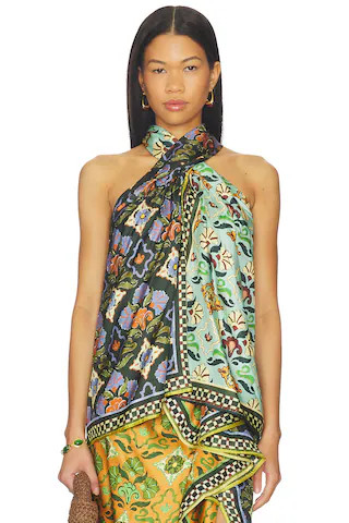 Cece Spliced Silk Top in Multi | Revolve Clothing (Global)