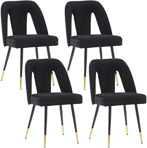 Amazon.com - Nrizc Velvet Modern Dining Chairs Set of 4, Upholstered Dining Side Chairs with Meta... | Amazon (US)