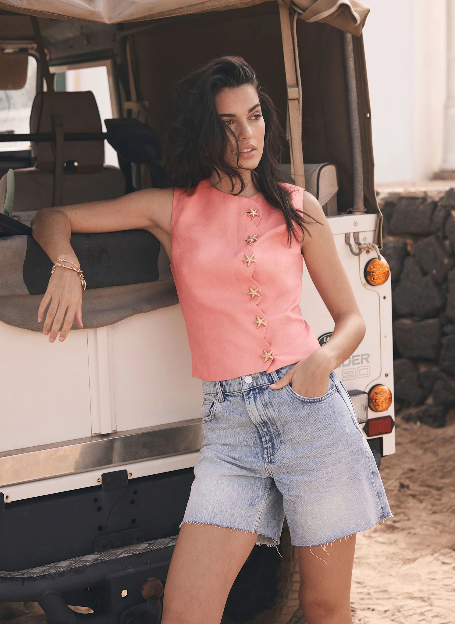 Pink Linen Starfish Top | Mint Velvet