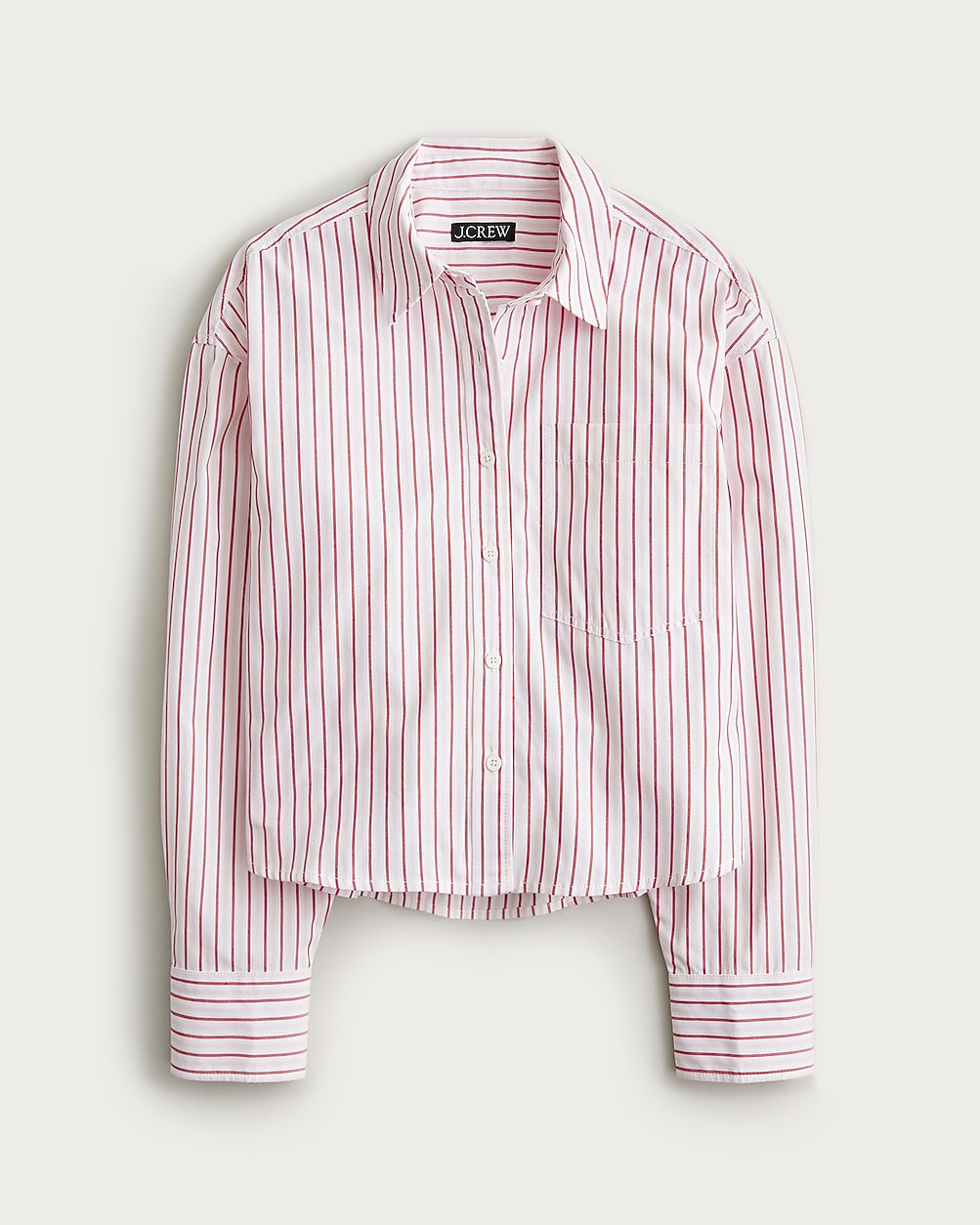 Étienne cropped button-up shirt in striped cotton poplin | J. Crew US