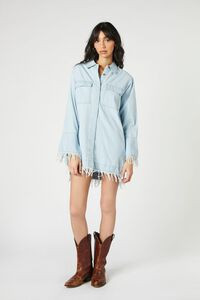 Trumpet-Sleeve Denim Mini Dress | Forever 21 (US)