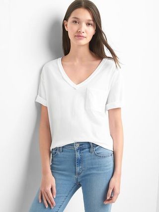 Gap Womens Boyfriend Tee White Size S Tall | Gap US