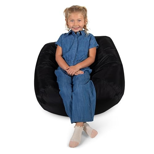 Big Joe Classic Bean Bag Chair, Black Smartmax, Durable Polyester Nylon Blend, 2 feet Round | Amazon (US)