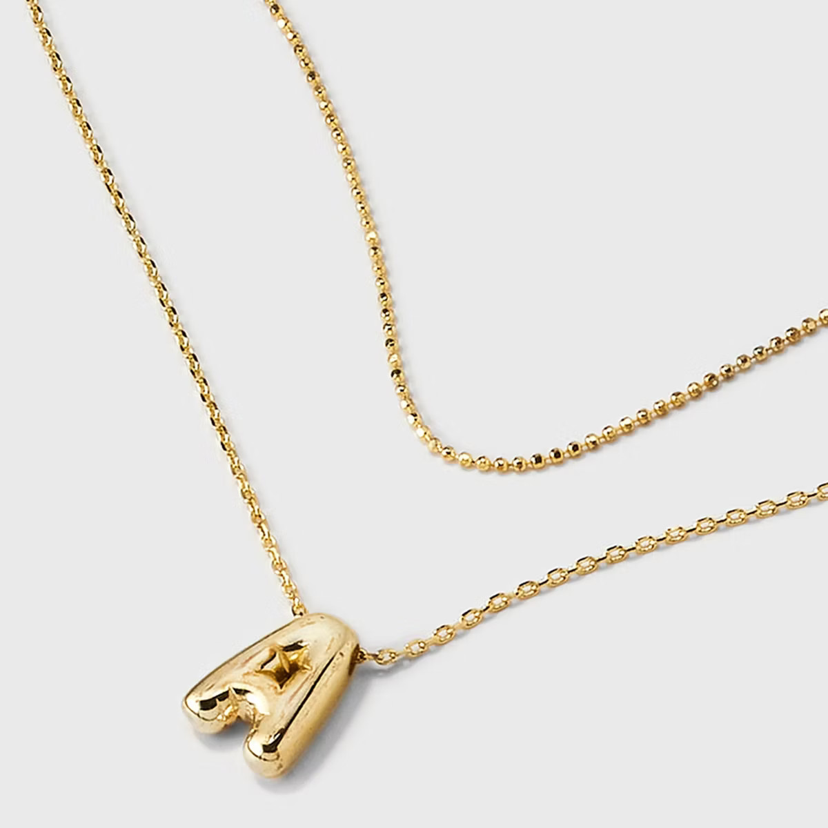 14K Gold Dipped Initial Bubble Multi-Strand Pendant Necklace - A New Day™ Gold | Target