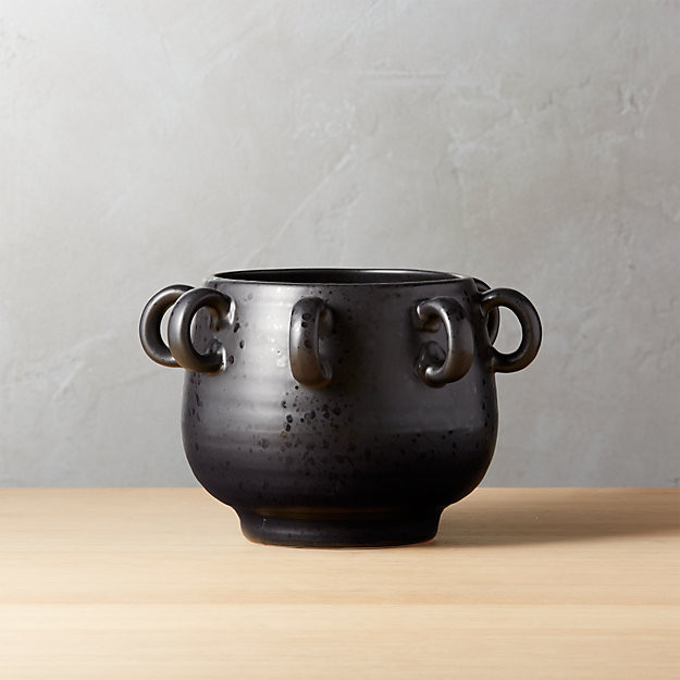 Loop Black Planter | CB2