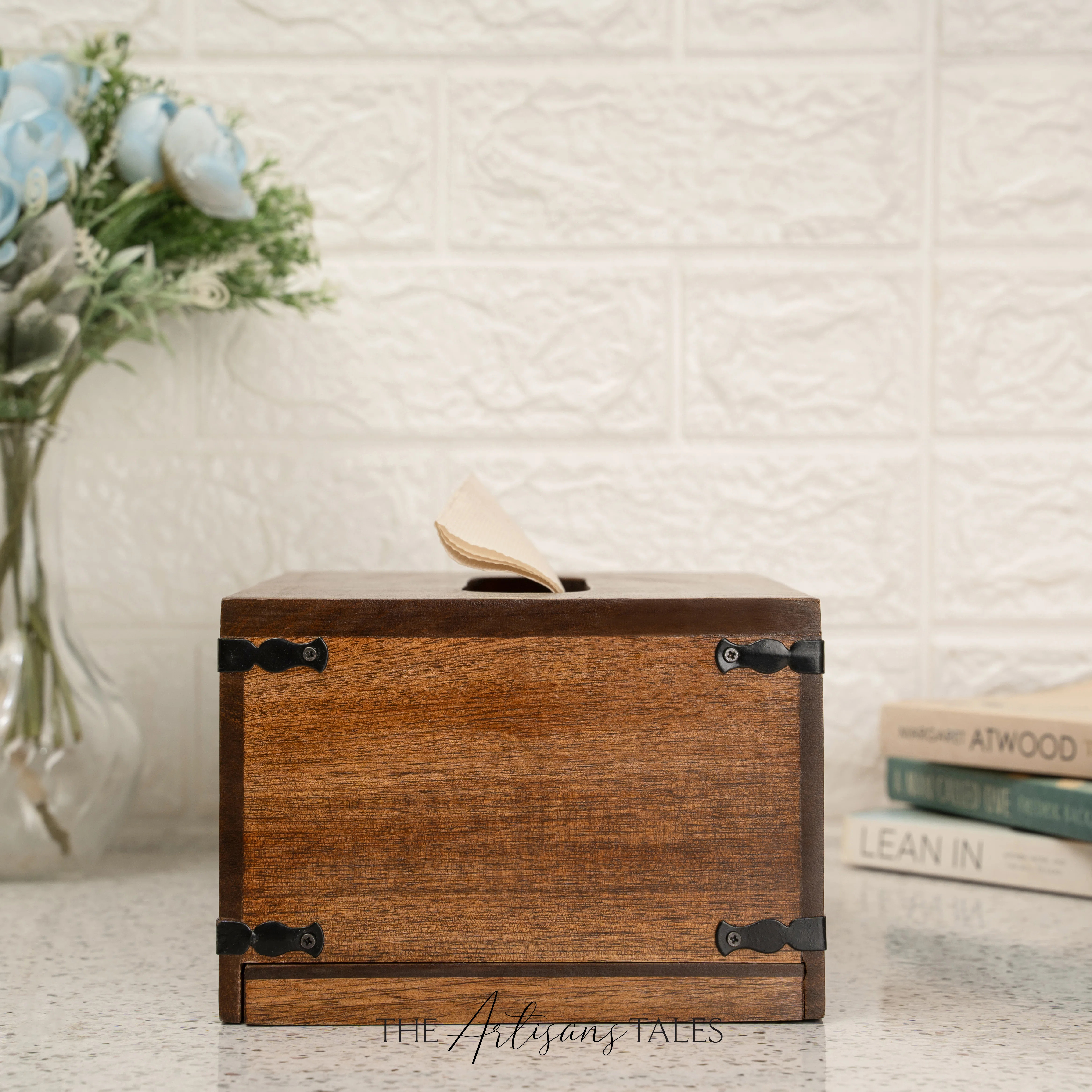 Rustic Dark Brown Mango Wood Rectangular Tissue Box Holder  Handcrafted Farmhouse Chic Décor | Wayfair North America