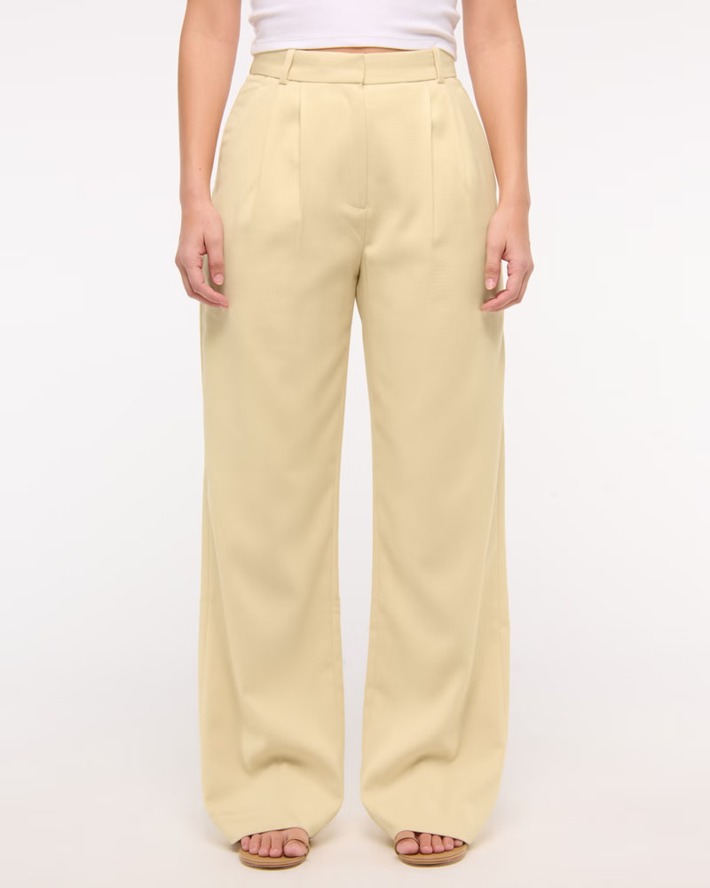 Women's Curve Love A&F Sloane Tailored Wide Leg Pant | Women's Bottoms | Abercrombie.com | Abercrombie & Fitch (US)