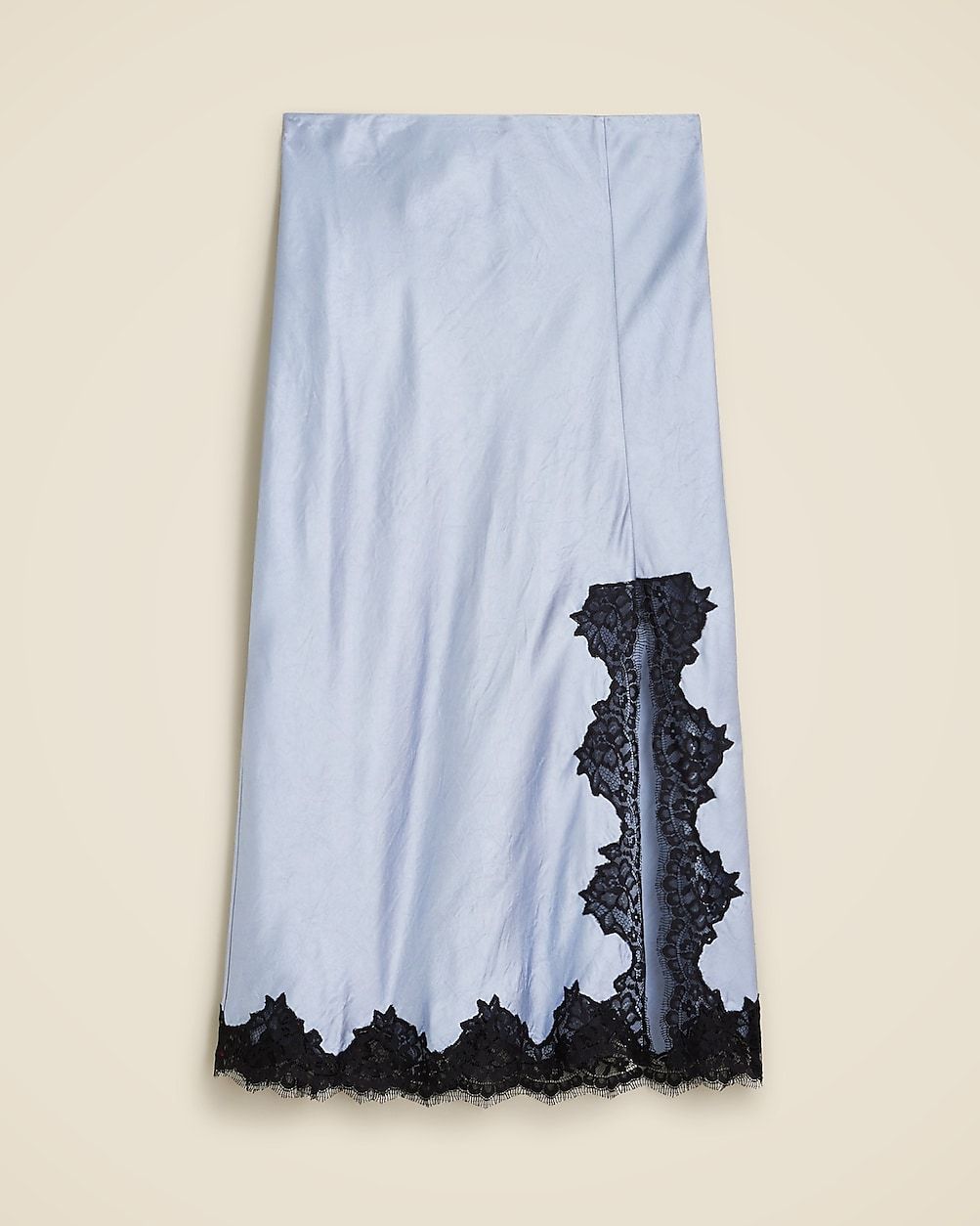 Gwyneth lace-trim slip skirt in textured satin | J. Crew US