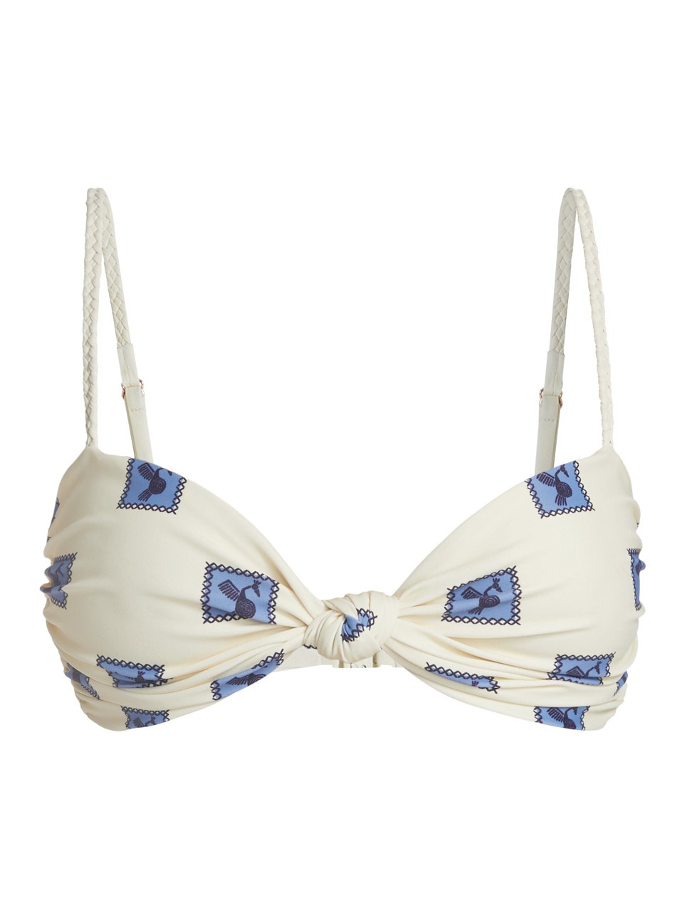 Women's Yupanqui Twist-Front Bikini Top - Andean Ecru Cobalt - Size Small - Andean Ecru Cobalt - Siz | Saks Fifth Avenue