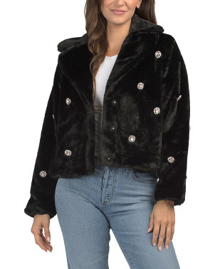 Faux Fur Coat With Rhinestones | Gifts For Her | Marshalls | Marshalls