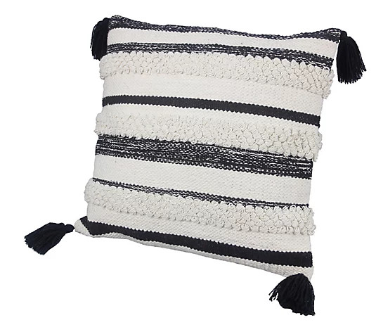 Young's Square Cotton Woven 18" Pillow - QVC.com | QVC