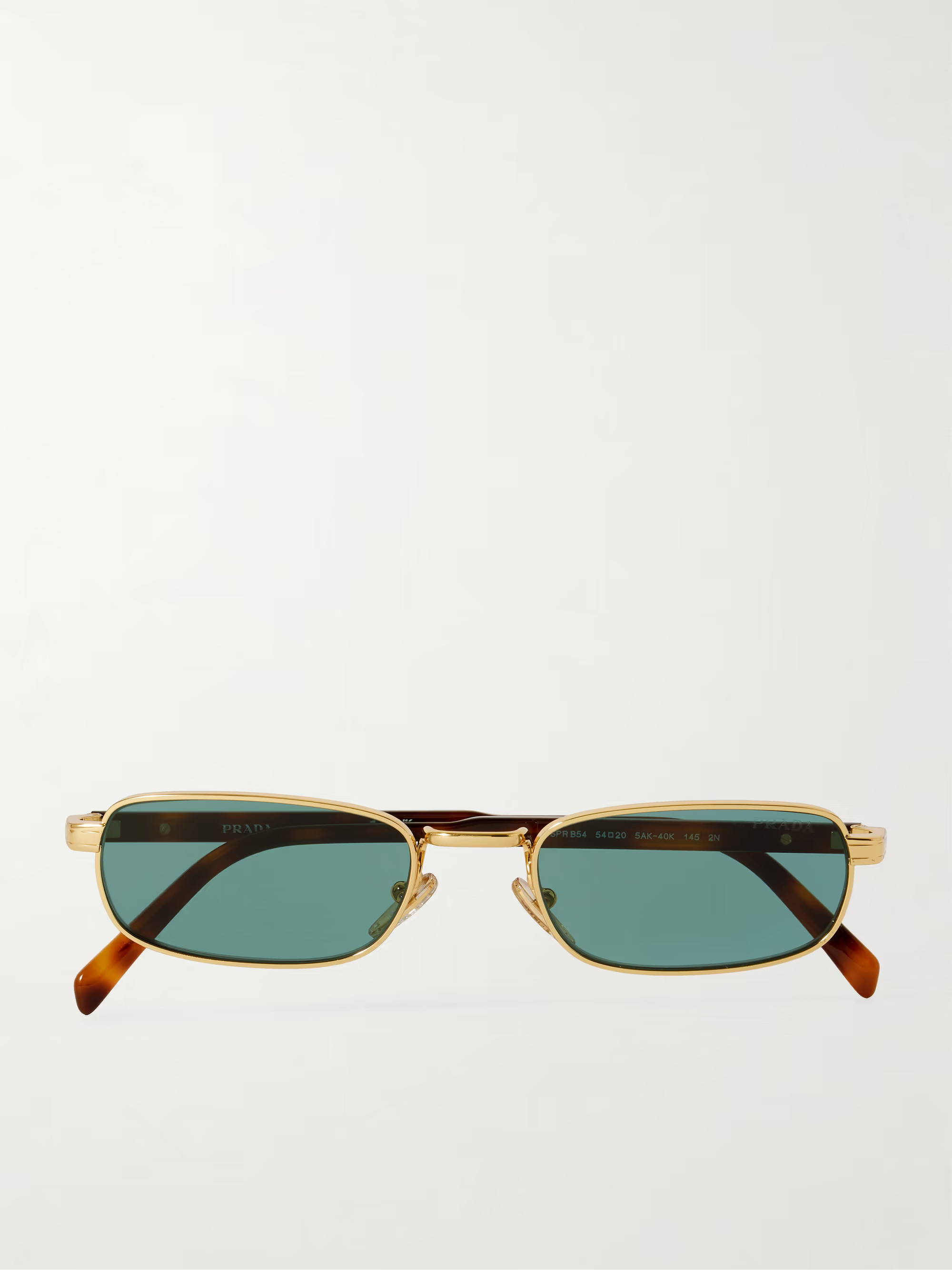 Rectangle-frame gold-tone and tortoiseshell acetate sunglasses | NET-A-PORTER APAC