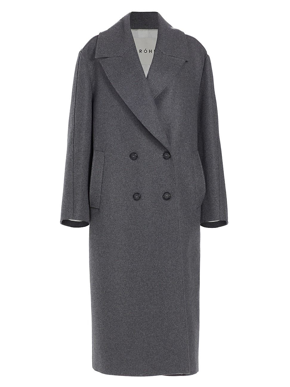 Women's Double-Breasted Wool-Blend Coat - Anthracite Melange - Size 8 | Saks Fifth Avenue