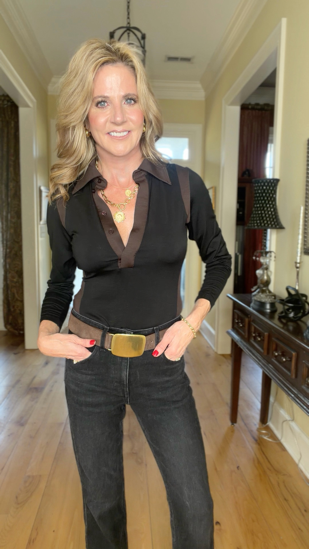 I LOVE black and brown together 🖤🤎🖤

I’m in a XS in the top, probably could have used the Small. Linking very similar jeans. I’m in XS in the belt & jacket.

#LTKOver40 #LTKootd #LTKgrwm