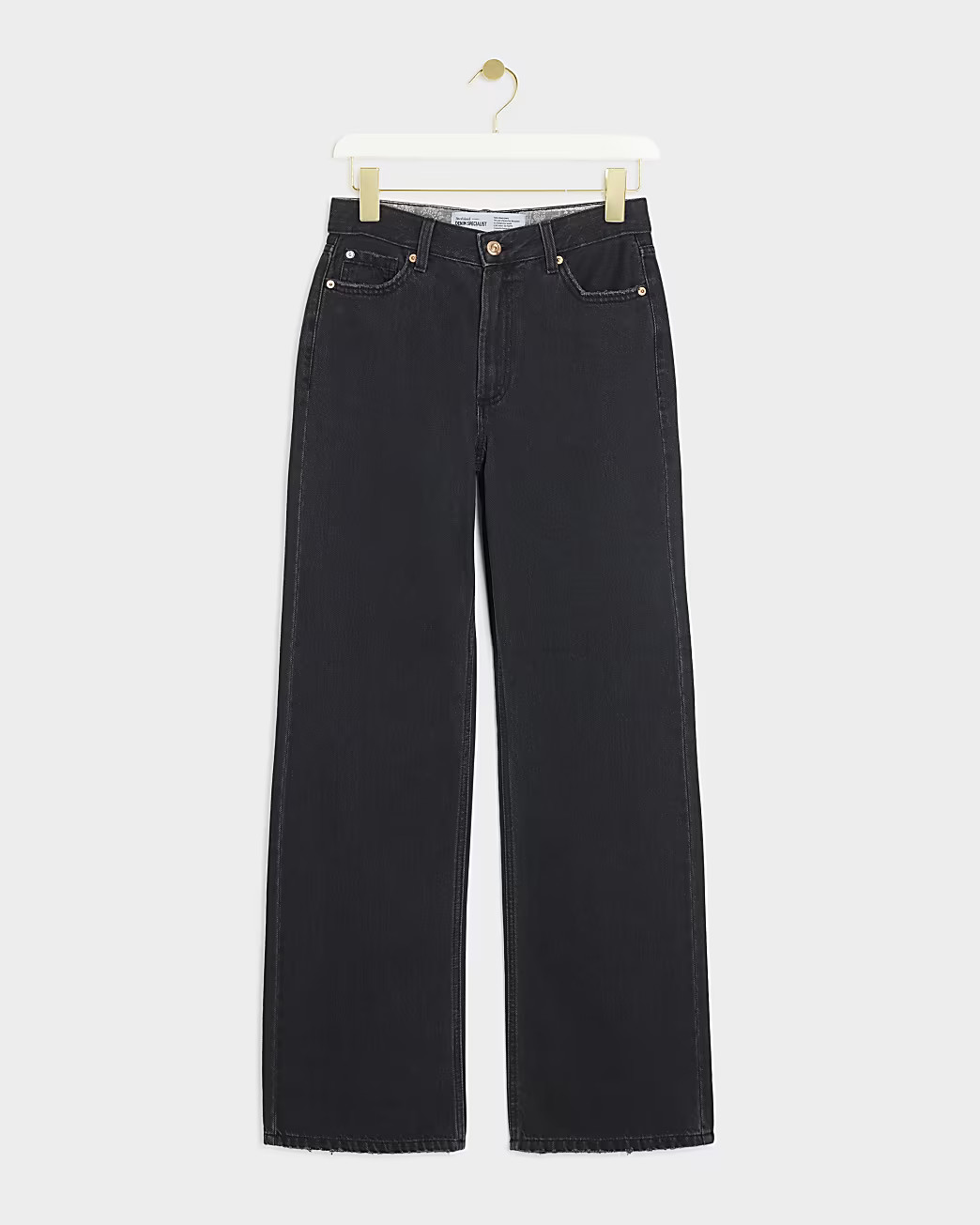 Black Relaxed Straight Jeans | River Island UK & IE