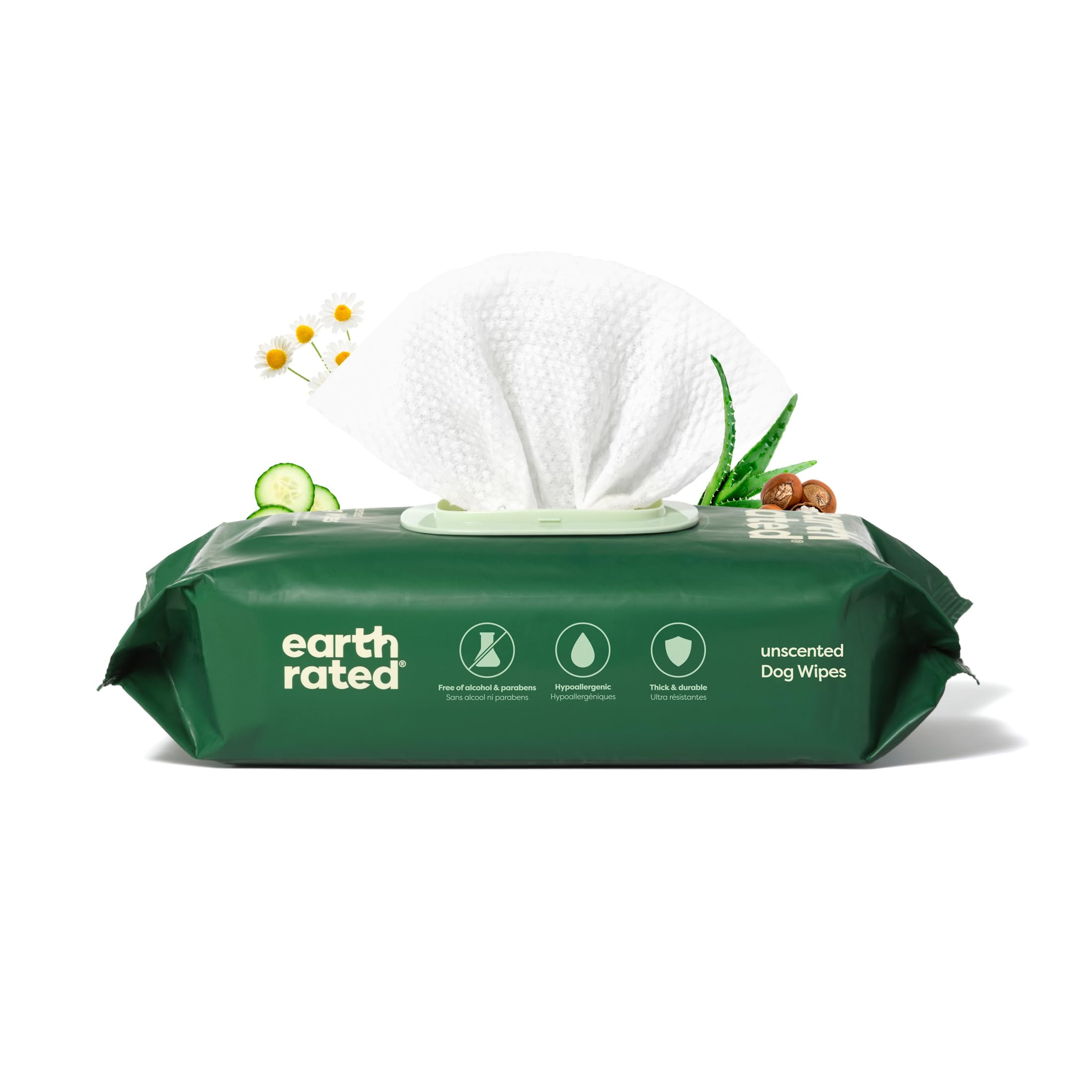 Earth Rated Pet Wipes for Dogs and Cats, Hypoallergenic, Cleaning and Hydrating, for Grooming Paw... | Amazon (US)