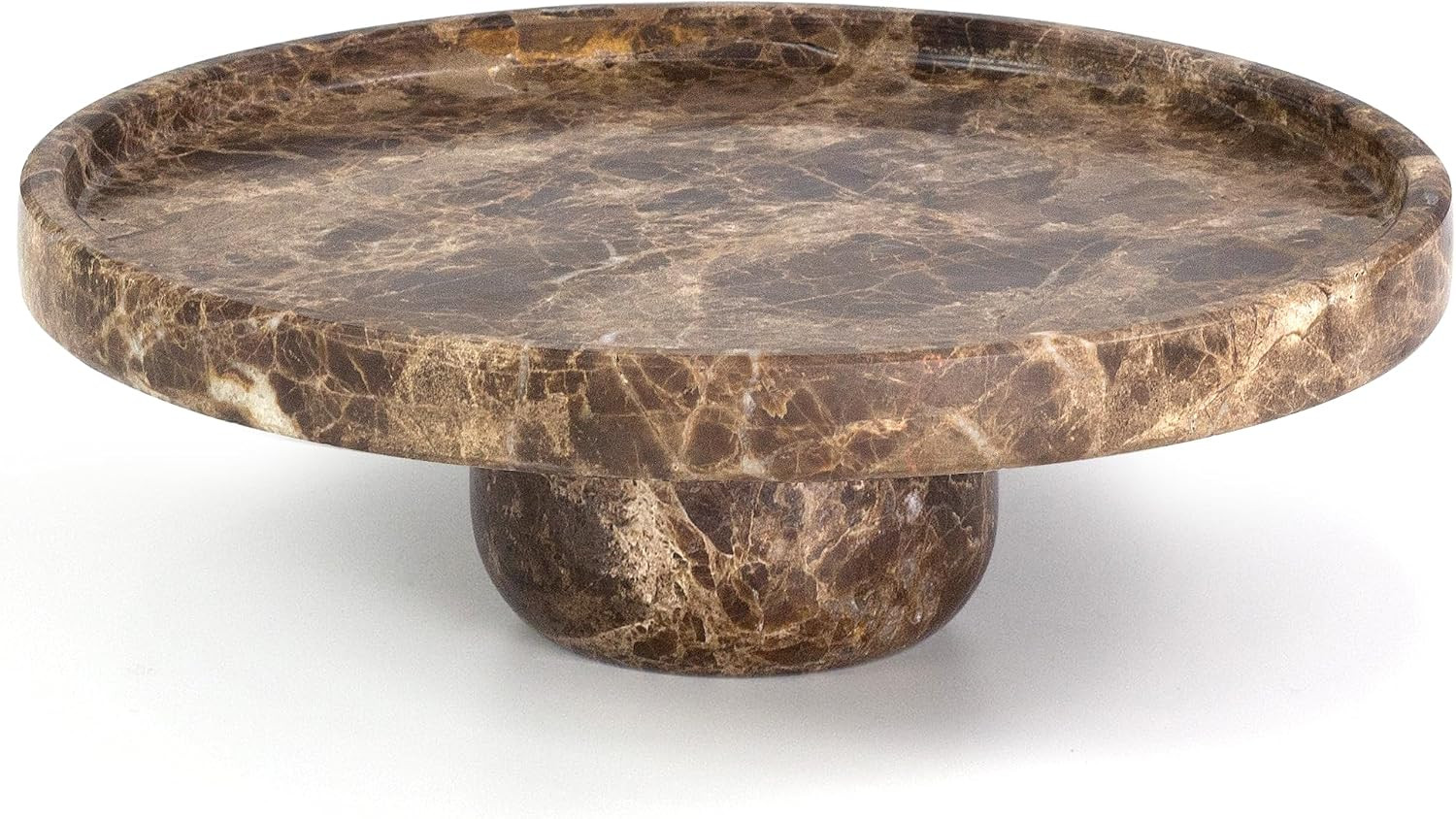 9.8''Marble Decorative Tray with Ball Feet,Brown | Amazon (US)