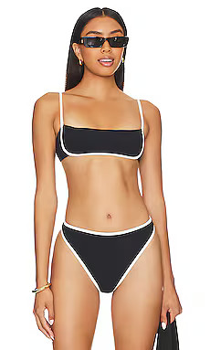 LSPACE Hazel Bikini Top in Black & Cream from Revolve.com | Revolve Clothing (Global)
