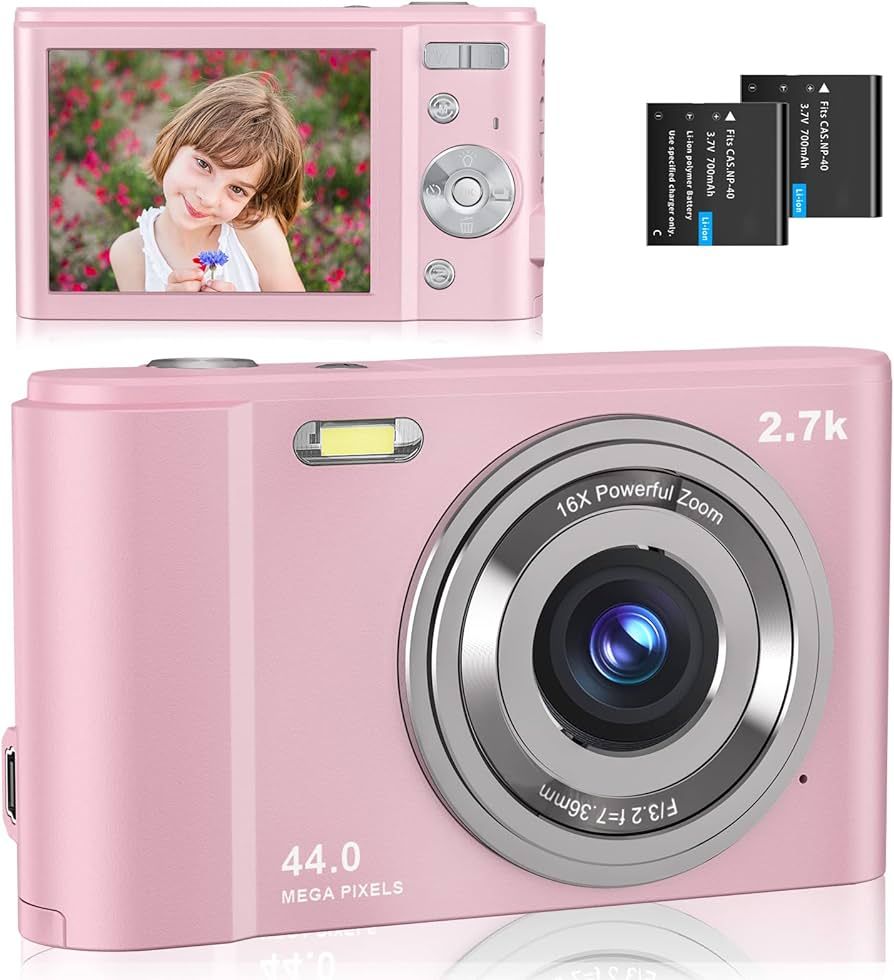 Digital Camera HD 2.7K Digital Camera for Kids Video Camera with 16x Digital Zoom Anti Shake, 44M... | Amazon (US)
