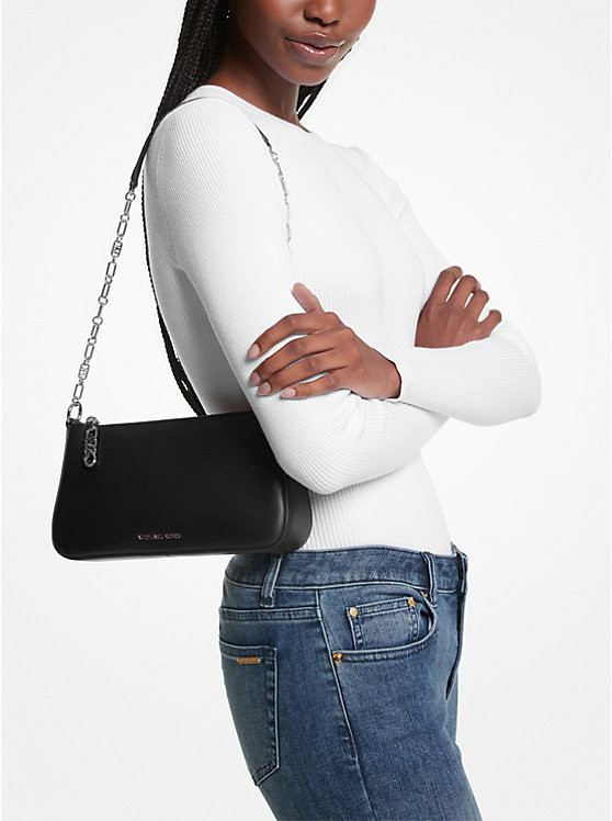 Empire Medium Leather Chain-Link Pochette | Michael Kors US