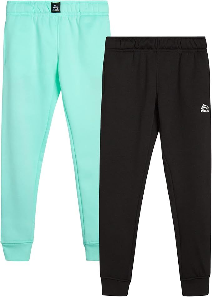 RBX Girls' Sweatpants - 2 Pack Active Fleece Joggers (Size: 4-16) | Amazon (US)