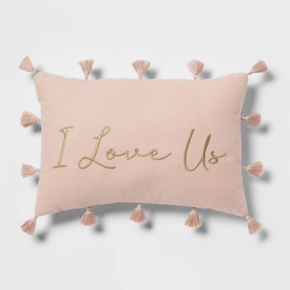 &#39;I Love Us&#39; Lumbar Throw Pillow Blush - Threshold&#8482; | Target