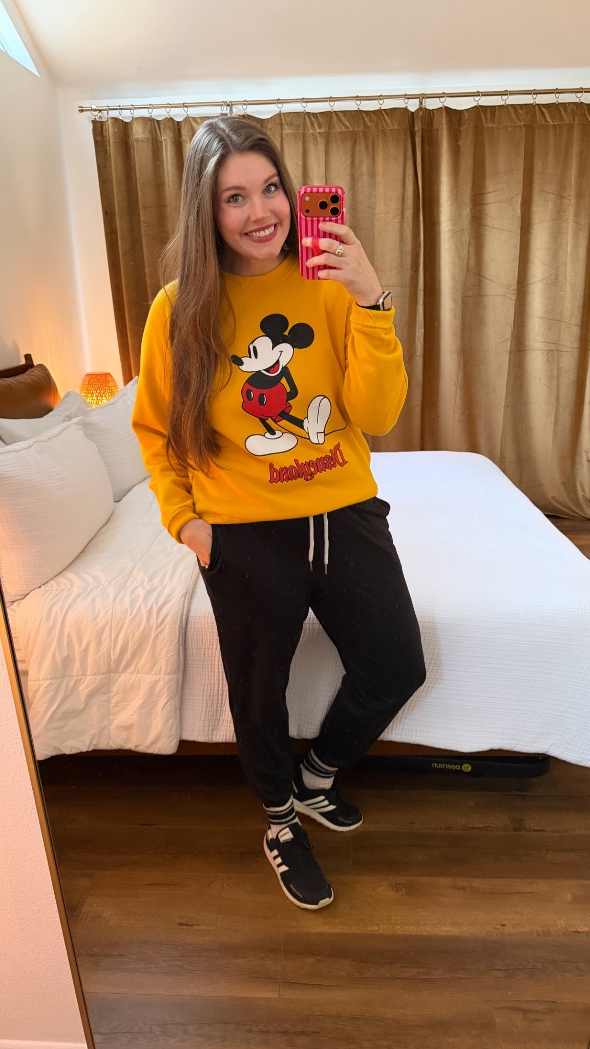 DISNEY OUTFIT IDEA! I can't link the sweatshirt but keep an eye out in the parks! They have versions at Disneyland and Walt Disney World and white, gray, and navy versions.
............
Disneyland outfit idea Disney world outfit idea Disney trip Disney look Disney outfit Disney family outfits Disney family trips vuori joggers
Black joggers workout look workout outfit travel look travel outfit airport look airport outfit Disney sweatshirt Disney sweater spring break trip crew socks tall socks striped socks adidas sneakers black sneakers midsize outfit idea 

#LTKTravel #LTKootd #LTKmomlife
