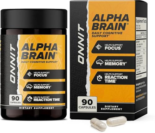ONNIT Alpha Brain® Nootropic Brain Supplement for Men and Women, IGEN™ Non-GMO Tested, Memory, Mental Clarity, Cognitive Support and Focus Capsules with L-Theanine and Vitamin B6, 90 Count | Amazon (US)
