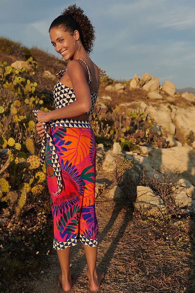 Farm Rio Quintana Wrap Midi Skirt | Anthropologie (US)
