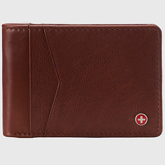 Alpine Swiss Mens Slimfold Wallet RFID Safe Bifold Genuine Leather ID Window - Macy's | Macy's