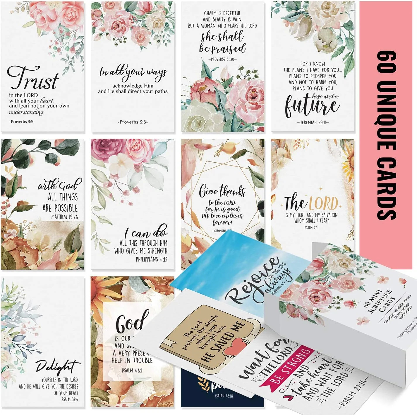 Dessie Prayer Cards - 60 Mini Scripture Cards with Assorted Bible Verses. | Dessie Shop