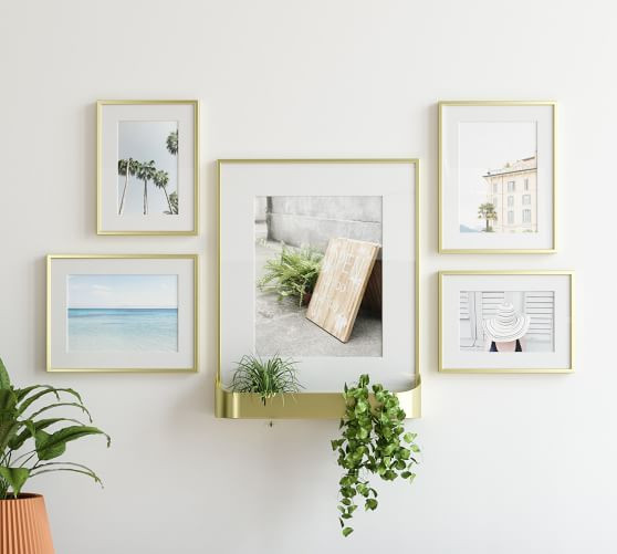 Brass Gallery Frames with Shelf, Set of 5 | Pottery Barn (US)