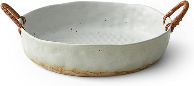 10" Large Fruit Bowl,Ceramic Fruit Basket for Kitchen Counter,Frutero para Cocina,White | Amazon (US)