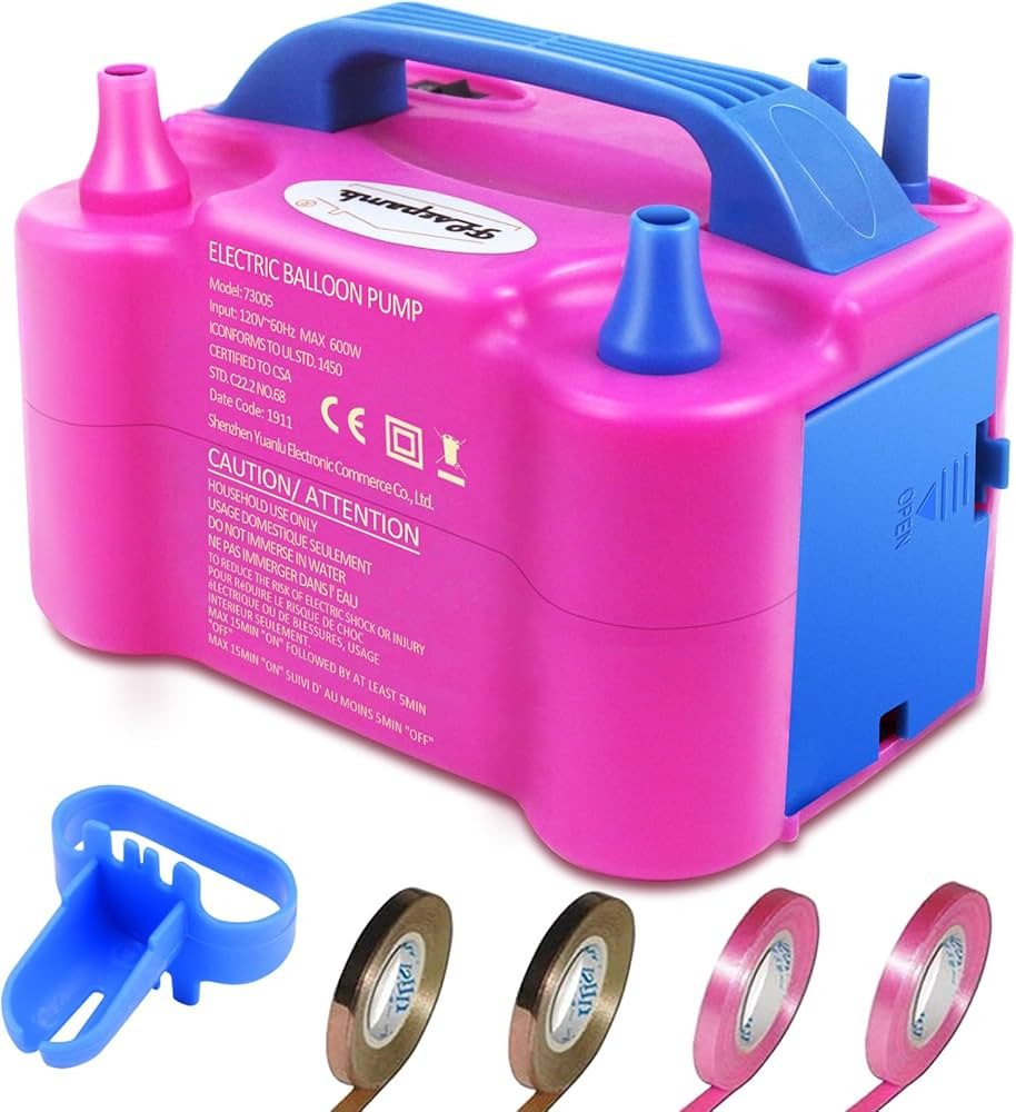 FLSEPAMB Balloon Pump, Electric Balloon Pump,Portable Dual Nozzles Electric Balloon Air Pump 110V... | Amazon (US)