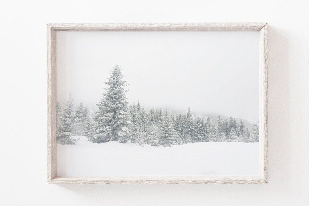 Winter Forest Print Snowy Trees Winter Wonderland Landscape - Etsy | Etsy (US)