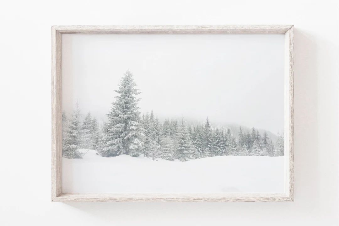 Winter Forest Print Snowy Trees Winter Wonderland Landscape - Etsy | Etsy (US)