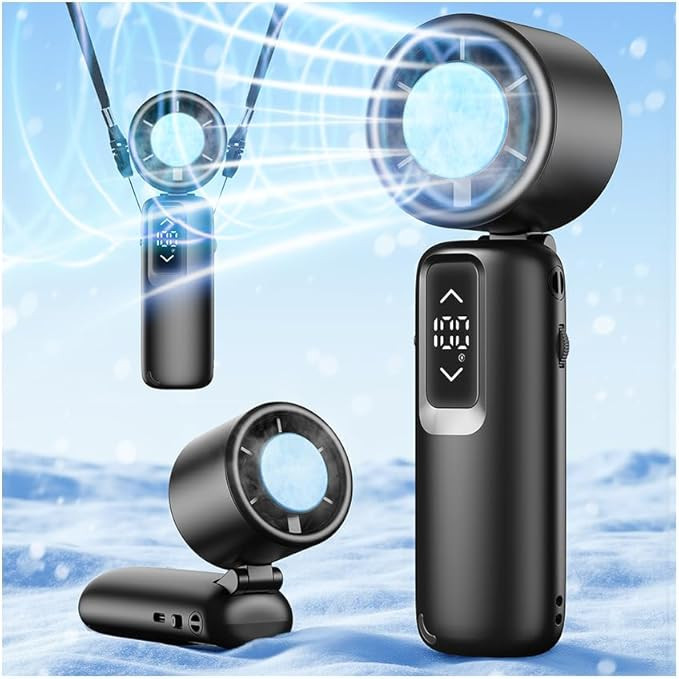 Portable Handheld Turbo Fan, 1-100 Gear Wind, Battery Operated, Up to 23 Working Hours, 3 IN 1 Pe... | Amazon (US)