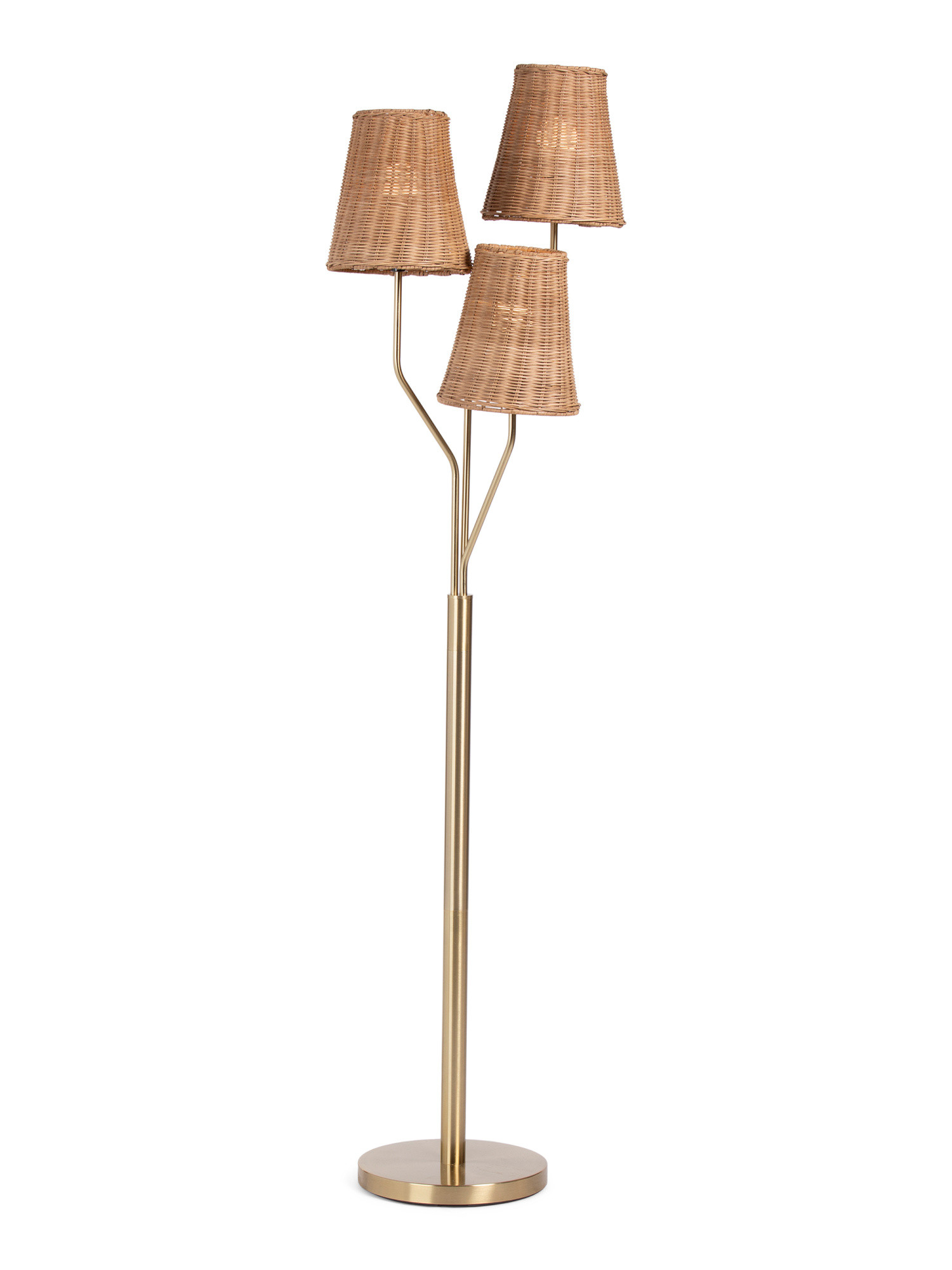 65in Three Light Rattan Shade Floor Lamp | TJ Maxx