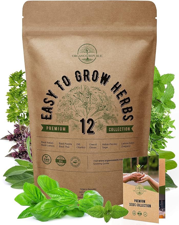 12 Easy to Grow Herb Seeds Variety Pack for Planting Indoor, Outdoors. 3500+ NON-GMO Heirloom Her... | Amazon (US)