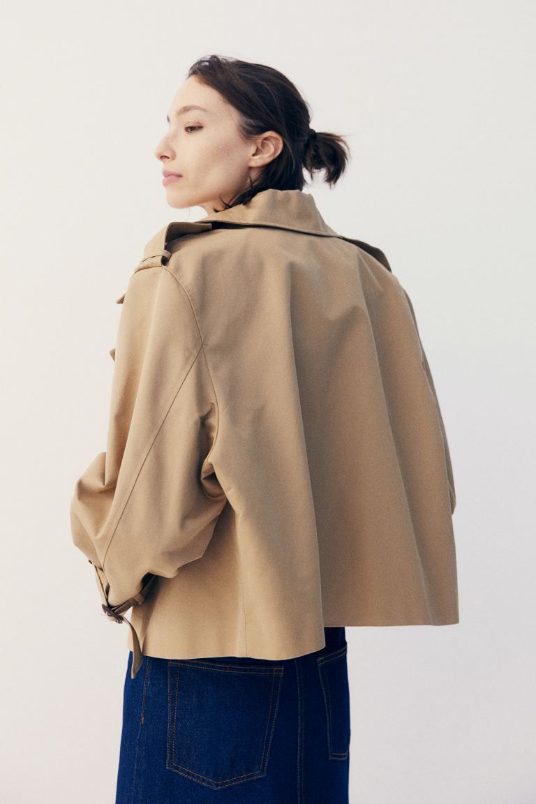 Trench-look jacket - Dark beige - Ladies | H&M GB | H&M (UK, MY, IN, SG, PH, TW, HK)