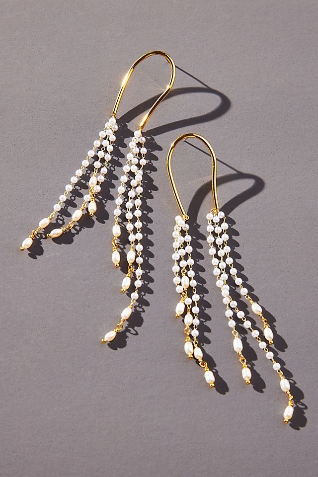 Pearl Horseshoe Drop Earrings | Anthropologie (US)