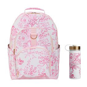 Gear-Up LoveShackFancy Pink Damask Backpack & Water Bottle Bundle | Pottery Barn Teen