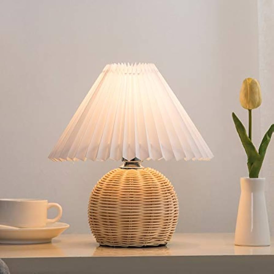 GATSUN Floor lamp Vintage Pleated lamp LED Table lamp Rattan Table for Living Room Floor lamp Tab... | Amazon (US)
