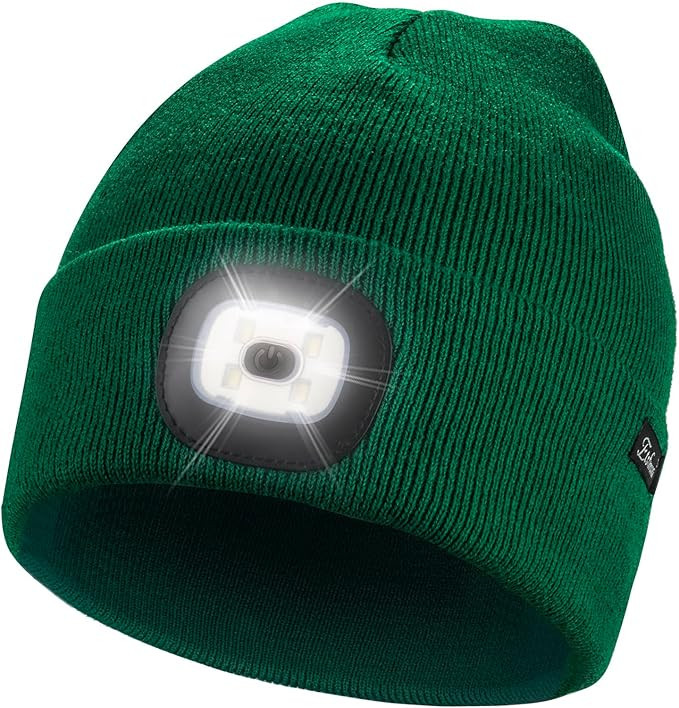Etsfmoa Unisex Beanie with The Light Gifts for Men Dad Father USB Rechargeable Caps | Amazon (US)